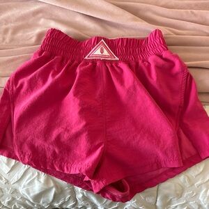 Free People Hot Pink Elastic Waist Athletic Shorts